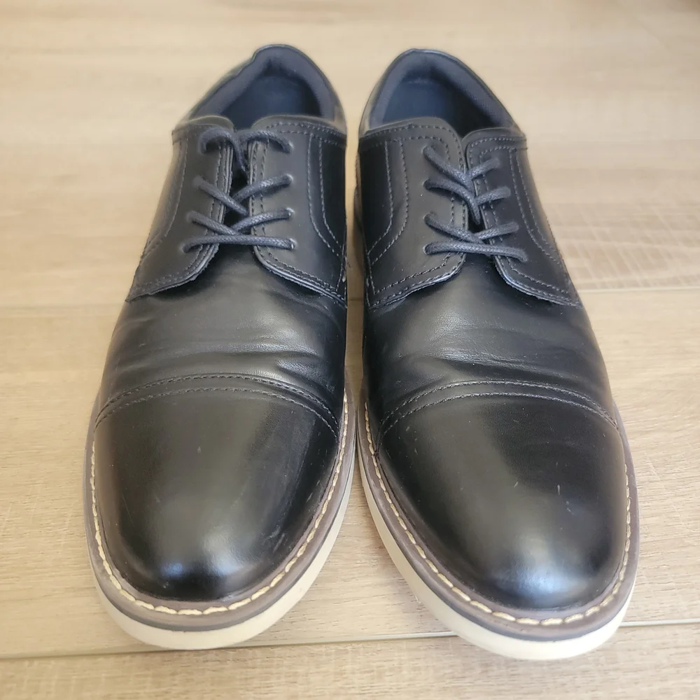 Alfani Mens Theo Black Cap Toe Memory Foam Oxfords Size 9.5M Near New